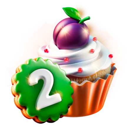 Cupcake mit der 2 für 100 % auf die zweite Einzahlung